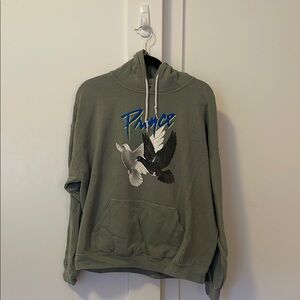 Paige Green Hoodie with Dove Graphic